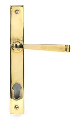 From The Anvil Polished Brass Avon Slimline Lever Espag. Lock Set from B&Q