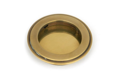 B&Q -  Aged Brass 75mm Art Deco Round Pull