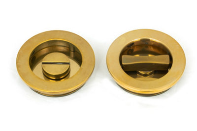 From The Anvil Aged Brass 60mm Plain Round PullPrivacy Set from B&Q