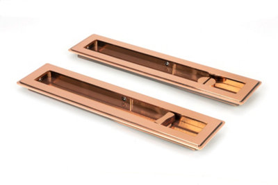 B&Q -  Polished Bronze 250mm Art Deco Rectangular Pull -Privacy Set