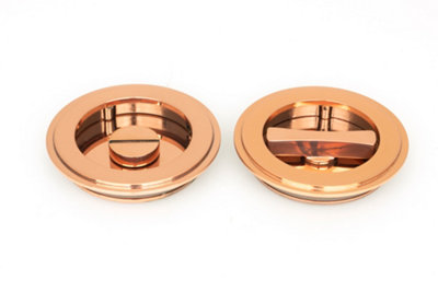 From The Anvil Polished Bronze 75mm Art Deco Round PullPrivacy Set from B&Q