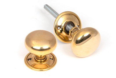 From The Anvil Aged Brass Mushroom Mortice/Rim Knob Set