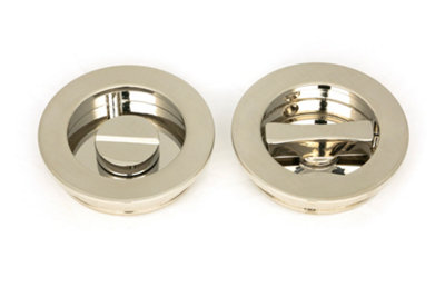 From The Anvil Polished Nickel 60mm Plain Round PullPrivacy Set from B&Q