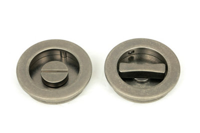 From The Anvil Pewter 60mm Plain Round PullPrivacy Set from B&Q