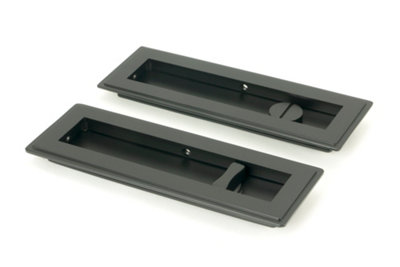 B&Q -  Matt Black 175mm Art Deco Rectangular PullPrivacy Set
