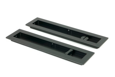 From The Anvil Matt Black 250mm Plain Rectangular PullPrivacy Set from B&Q