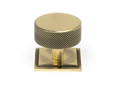 From The Anvil Aged Brass Brompton Cabinet Knob38mm (Square) from B&Q