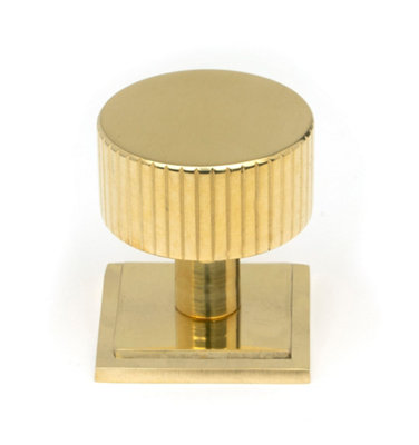 From The Anvil Polished Brass Judd Cabinet Knob32mm (Square) from B&Q