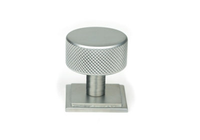 From The Anvil Satin Chrome Brompton Cabinet Knob32mm (Square) from B&Q