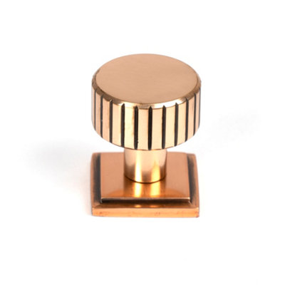 From The Anvil Polished Bronze Judd Cabinet Knob25mm (Square) from B&Q