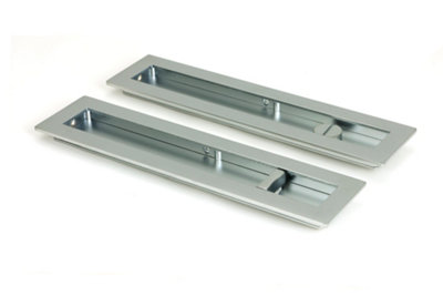 B&Q -  Satin Chrome 250mm Plain Rectangular PullPrivacy Set