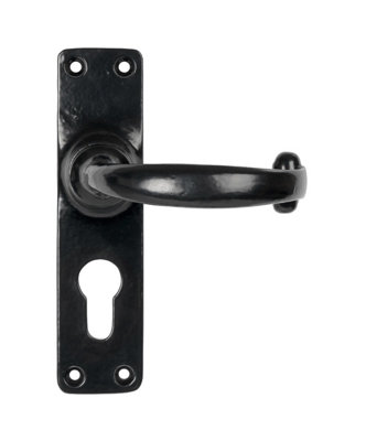 B&Q -  Black Mf Lever Euro Lock Set