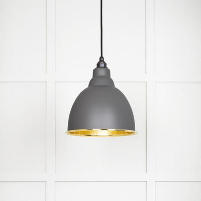 From the Anvil Hammered Brass Brindley Pendant In Bluff from B&Q