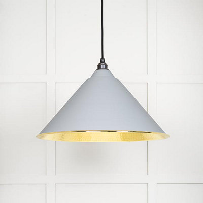 From the Anvil Hammered Brass Hockley Pendant In Birch from B&Q