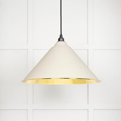 From the Anvil Hammered Brass Hockley Pendant In Teasel from B&Q
