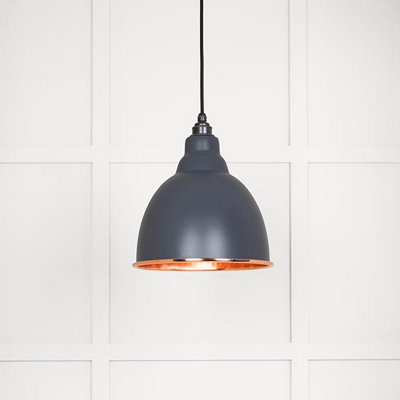 From the Anvil Hammered Copper Brindley Pendant In Slate from B&Q