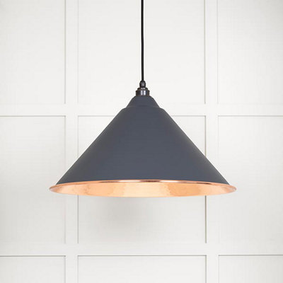 From the Anvil Hammered Copper Hockley Pendant In Slate from B&Q