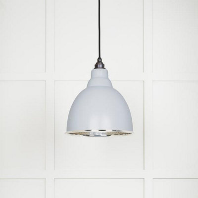 From the Anvil Hammered Nickel Brindley Pendant In Birch from B&Q