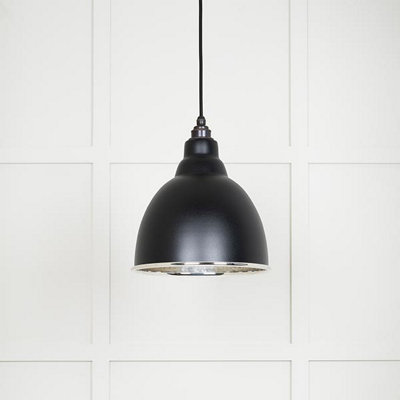 From the Anvil Hammered Nickel Brindley Pendant In Elan Black from B&Q
