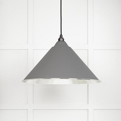 From the Anvil Hammered Nickel Hockley Pendant In Bluff from B&Q