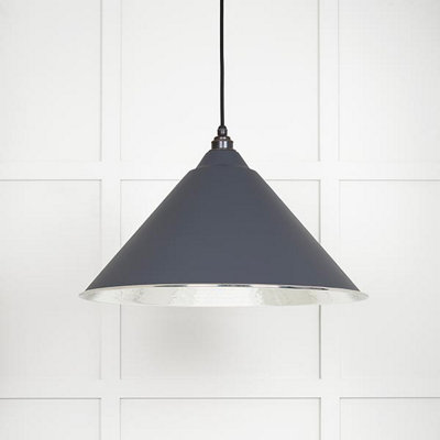 From the Anvil Hammered Nickel Hockley Pendant In Slate from B&Q