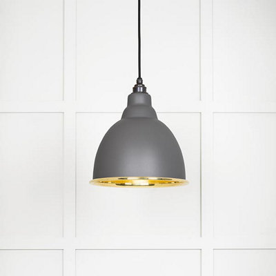 From the Anvil Smooth Brass Brindley Pendant In Bluff from B&Q