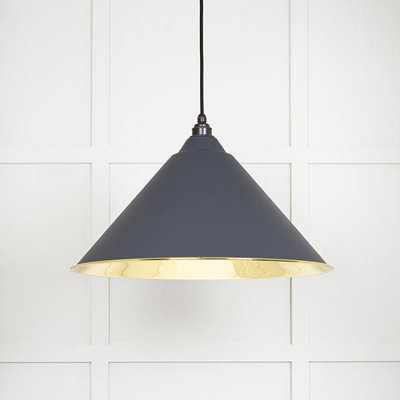 From the Anvil Smooth Brass Hockley Pendant In Slate from B&Q