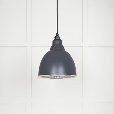 From the Anvil Smooth Nickel Brindley Pendant In Slate from B&Q