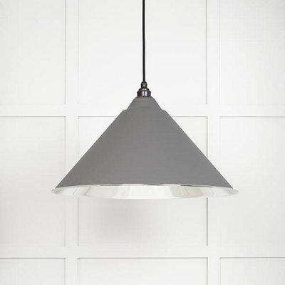 From the Anvil Smooth Nickel Hockley Pendant In Bluff from B&Q