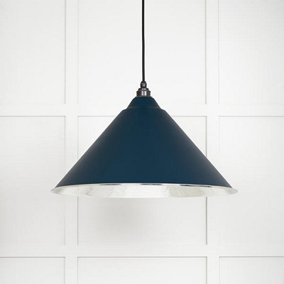 From the Anvil Hammered Nickel Hockley Pendant In Dusk from B&Q