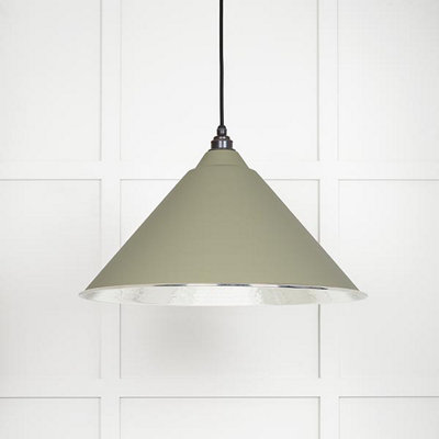 From the Anvil Hammered Nickel Hockley Pendant In Tump from B&Q