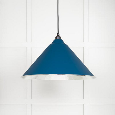 From the Anvil Hammered Nickel Hockley Pendant In Upstream from B&Q