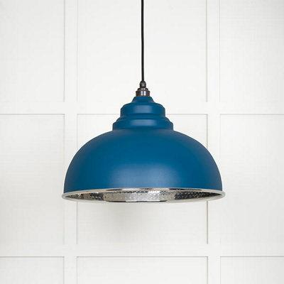 From the Anvil Hammered Nickel Harborne Pendant In Upstream from B&Q