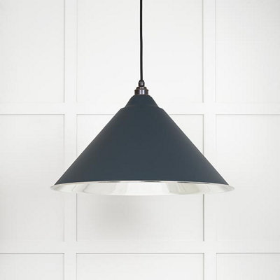 From the Anvil Smooth Nickel Hockley Pendant In Soot from B&Q
