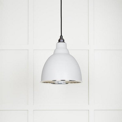 From the Anvil Hammered Nickel Brindley Pendant In Flock from B&Q
