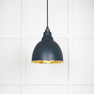 From the Anvil Smooth Brass Brindley Pendant In Soot from B&Q