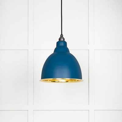From the Anvil Smooth Brass Brindley Pendant In Upstream from B&Q