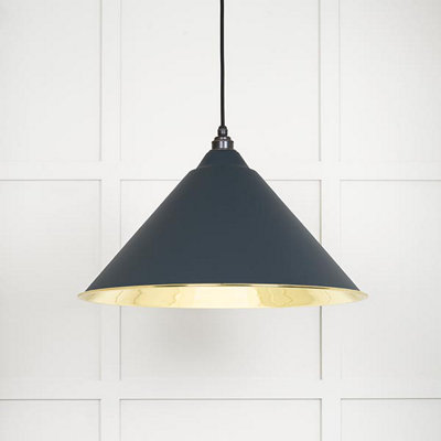 From the Anvil Smooth Brass Hockley Pendant In Soot from B&Q