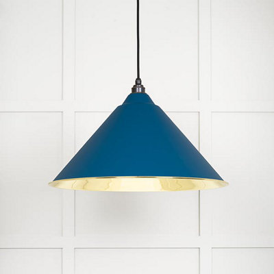 From the Anvil Smooth Brass Hockley Pendant In Upstream from B&Q