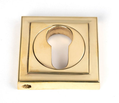 From The Anvil Polished Brass Round Euro Escutcheon (Square) Golden