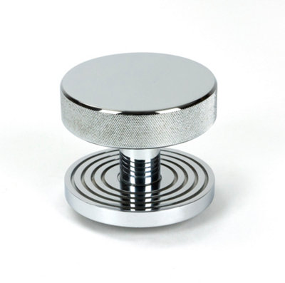 From The Anvil Polished Chrome Brompton Centre Door Knob (Beehive) from B&Q