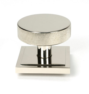 From The Anvil Polished Nickel Brompton Centre Door Knob (Square) from B&Q