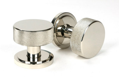 B&Q -  Polished Nickel Brompton Mortice/rim Knob Set (Art Deco)