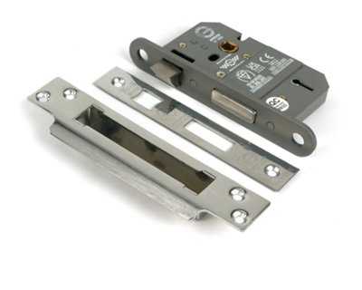 From The Anvil Polished Ss 2 1/2" 5 Lever Bs Sash Lock from B&Q