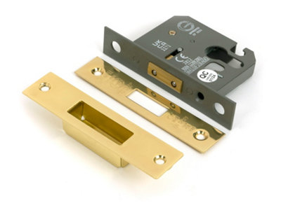 From The Anvil Polished Brass 2 1/2" Euro Profile Dead Lock from B&Q