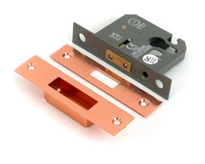 From The Anvil Polished Bronze 2 1/2" Euro Profile Dead Lock from B&Q