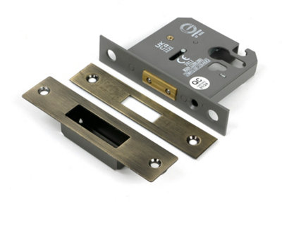 From The Anvil Aged Brass 3" Euro Profile Dead Lock from B&Q