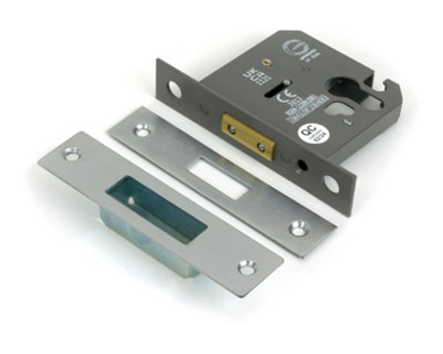From The Anvil Satin Chrome 3" Euro Profile Dead Lock from B&Q