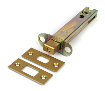 From The Anvil Satin Brass 5" Heavy Duty Tubular Deadbolt from B&Q