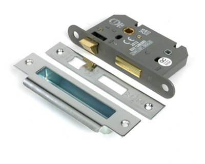 From The Anvil Polished Ss 2 1/2" Heavy Duty Bathroom Mortice Lock from B&Q